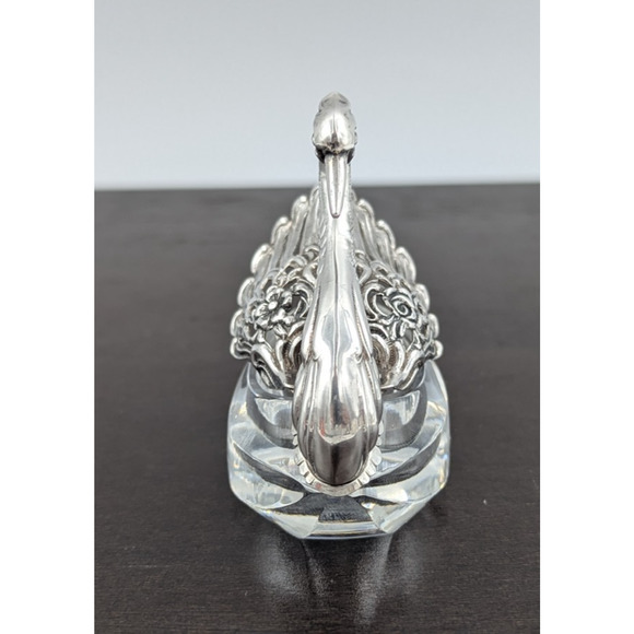 Sterling Silver & Crystal Swan Salt Pepper Cellar Articulated Raimond W. Germany - Picture 2 of 15